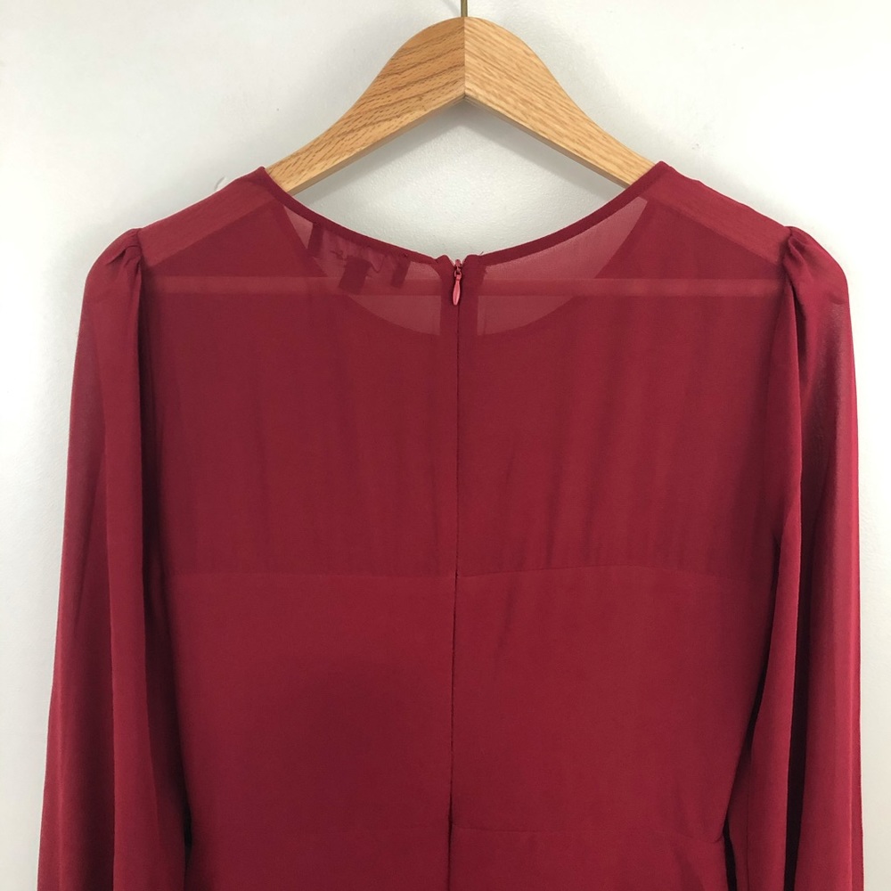 Lulu's NWT Chic Wine Tiered Midi Dress - Picture 5 of 7